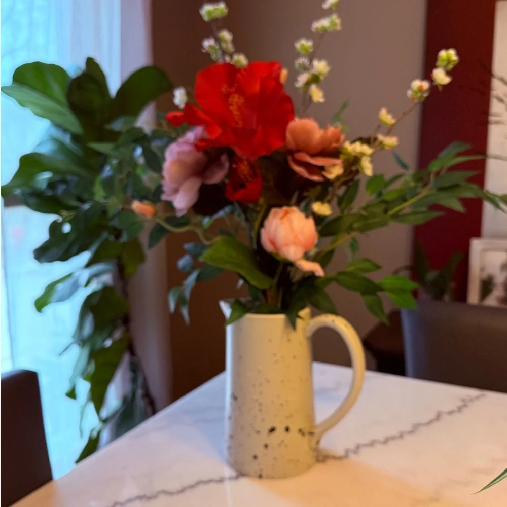 Hearth & Hand Pink, White, Yellow Faux Floral Arrangement with Greenery